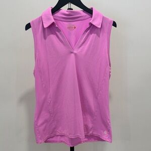 Lilly Pulitzer Pink Sleeveless Luxletic Polo Tank - Size small